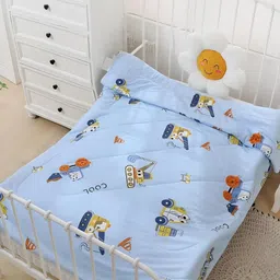 Baby Station 350 GSM Blue Cartoon Characters Blanket-picture-21