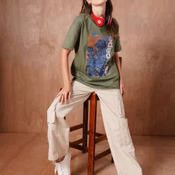 The Roadster Lifestyle Co Printed Oversized Fit T-shirt-image-57