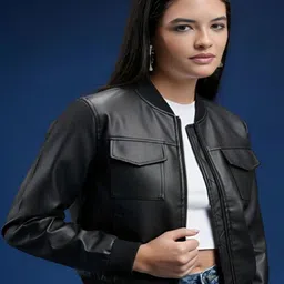 R.Code by The Roadster Life Co. Women Bomber Jacket image 3
