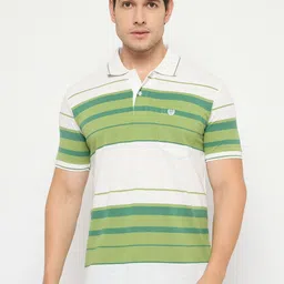 Duke Striped Polo Collar Cotton T-shirt-picture-27