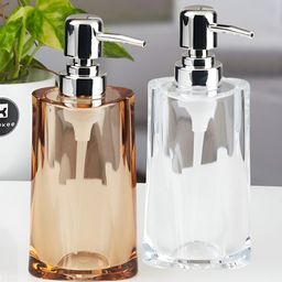 Kookee Brown & Transparent 2 Pieces Abstract Printed Acrylic Soap Dispensers-picture-9