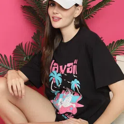 Moda Rapido Women Oversized Graphic Printed T-Shirt image 3