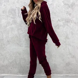 Mast & Harbour Hooded Sweatshirt with Joggers Co-Ords image 2