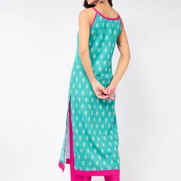 Pannkh Geometric Printed Sleeveless Straight Kurta image 4