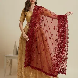 Dupatta Bazaar Embroidered Dupatta with Thread Work-picture-27
