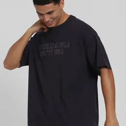 AMERICAN EAGLE OUTFITTERS Men Typography Embroidered Oversized T-shirt image 4
