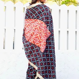 LeeliPeeri Designer Batik Block Print Mulmul Cotton Saree image 3