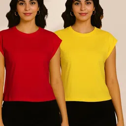 FBAR Pack Of 2 Round Neck Cotton Regular Fit T-shirt image 2