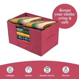 Aura Maroon 2 Pieces Drawer Organisers image 3