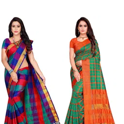 SHAIBO SAREE Checked Designer Uppada Saree-picture-17
