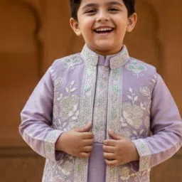 Lagorii Boys Regular Thread Work Kurta with Churidar image 4