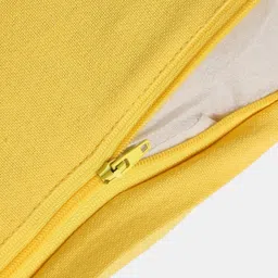 Revive Home White & Yellow Graphic Printed Rectangle Cotton Cushion Cover image 2