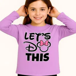 kiddify Kids Girls Lavender Printed Cotton T-shirt-picture-51