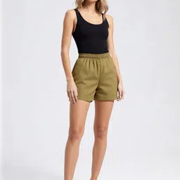 GAB Women Printed Loose Fit High-Rise Shorts-image-91