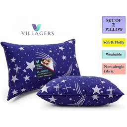 VILLAGERS Set of 2 Blue Polyester Pillows-picture-18