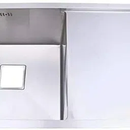 rigwell lifetime 304 Grade Single Bowl Stainless Steel Handmade KITCHEN Sink (37"*18"*10") With DRAIN BOARD Vessel Sink image 2