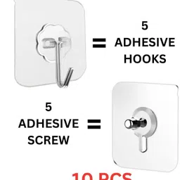 casacraft Wall Mount Non-Trace Screw Hook Stickers: Damage-Free Hanging - Mix Hooks Screw Hook 10-picture-44