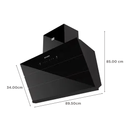 FABER HOOD ZENITH FL HC SC BK IN 90cm 1400m3/hr Ductless Auto Clean Wall Mounted Chimney with Odor Sensor (Black) image 2