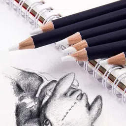 sabahz Pack of 6 Artist Eraser Pencils, White, Precision Erasing foR Sketching Pencil image 4