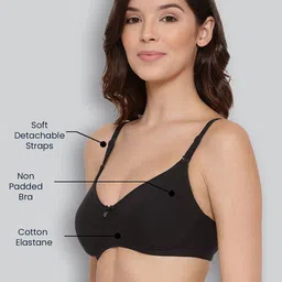 LYRA Pack Of 2 Combed Cotton Wirefree Secret Support Bra with Detachable Strap image 2