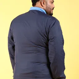 hardsoda by the indian garage co HARDSODA Plus Size Colourblocked Stand Collar Lightweight Padded Jacket with Zip Detail image 2