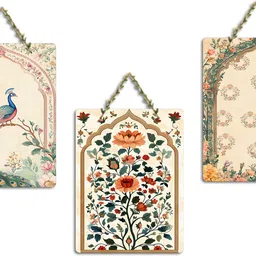 artvibes Peacock Decorative Wooden Wall Hanging (WH_96106N) Pack of 3 image 1