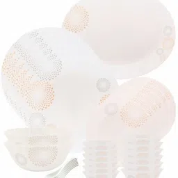 cello Pack of 33 Opalware Printed Flower Dinner Set (set of 33pcs) Dinner Set image 5