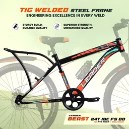 leader Beast 24T IBC Premium Cycle for Kids with inbuilt Carrier | Dual Disc Brakes, 24 T (inch) Mountain Cycle image 4