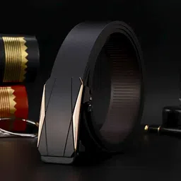 hushahide Men Casual, Formal Black Texas Leatherite Belt-picture-11