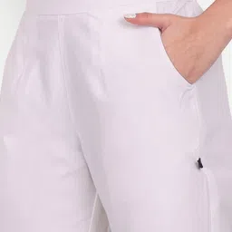 githaan Women Regular Fit White Pure Cotton Trousers image 5