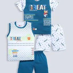 Mars Infiniti Kids Pack Of 2 Printed Round Neck Pure Cotton T-shirt With Shorts-image-93