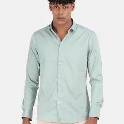 Blu MNKY Men Solid Slim Fit Full Sleeve Casual Shirt-image-27