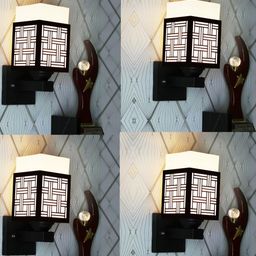 Gojeeva Black Wood Square Wall Lamps-picture-45