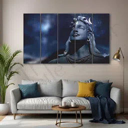 The Castle Decor Blue 5 Pieces Religious Wooden Wall Art image 1