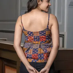 KALINI Print Cotton Peplum Top image 4