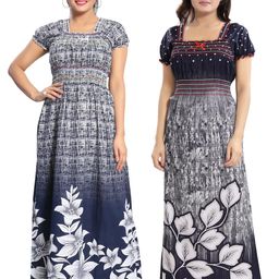 Inner Beats Pack Of 2 Cotton Blend Nightdress-picture-27