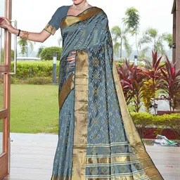 JUST FASHION Bandhani Printed Woven Design Zari Bandhani Saree-image-37