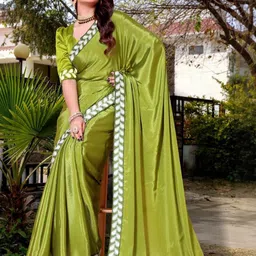 jayant creation Green Poly Georgette Sarees-picture-11