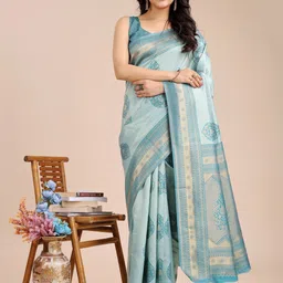 Mitera Ethnic Motifs Zari Banarasi Saree-image-38