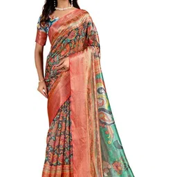 Aman's Impero Ethnic Motifs Silk Blend Designer Mysore Silk Saree-picture-14