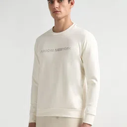 Arrow New York Men Round Neck Typography Printed Cotton Sweatshirt image 4