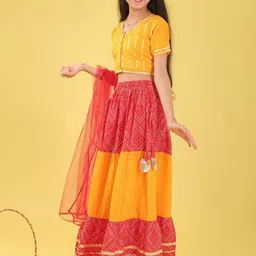 BAESD Girls Printed Ready to Wear Lehenga & Blouse With Dupatta image 4