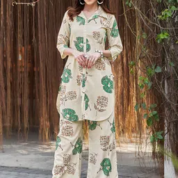 MOJILAA Pure Cotton Printed Tunic With Trousers Co-Ords image 3