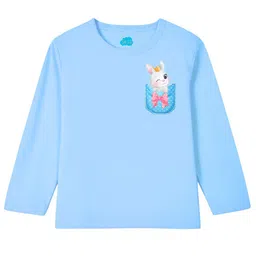 LITTLE LUSH Girls Pack Of 3 Printed Round Neck Cotton T-shirts image 5