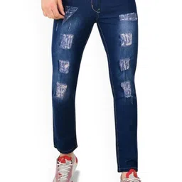 LINARIA Men Classic Tapered Fit Mildly Distressed Light Fade Jeans-image-33
