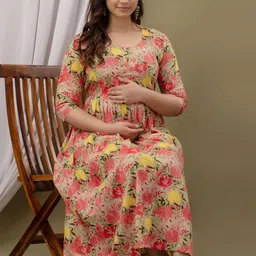 mad fury Floral Print Maternity Maxi Dress image 5
