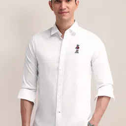 U.S. Polo Assn. Men Spread Collar Solid Cotton Casual Shirt-picture-37