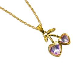 De-Ultimate Gold-Plated Heart Shaped Pendants with Chains-picture-19