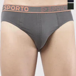 Sporto by Macho Men Pack Of 3 Cotton Basic Briefs Sporto_M1010-CH(1)-N(1)-Olv(1)-S-picture-22