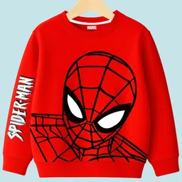 YK Marvel Boys Spider-Man Graphic Printed Round Neck Pullover Sweatshirt-picture-19